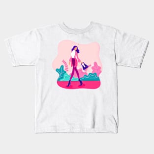 Girl in Fall Fashion Kids T-Shirt